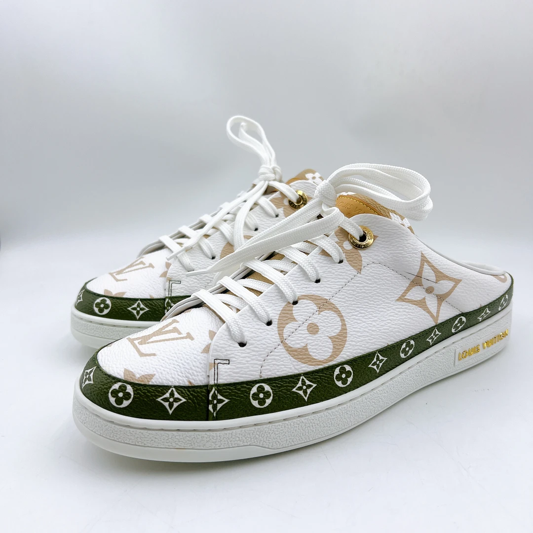 95新 LouisVuitton/路易威登 38码/经典牛油果满印半拖/BM01209