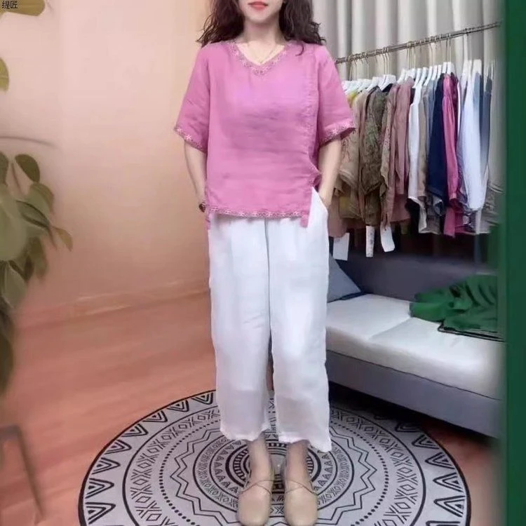 时尚洋气又小众显瘦设计感衫妈妈大码气质休闲圆领减龄韩版上衣