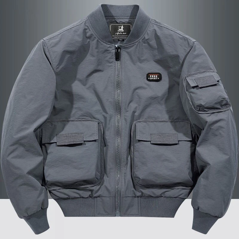 秋季新款高品质休闲男士夹克工装大码棒球外套薄款美式春秋季上衣