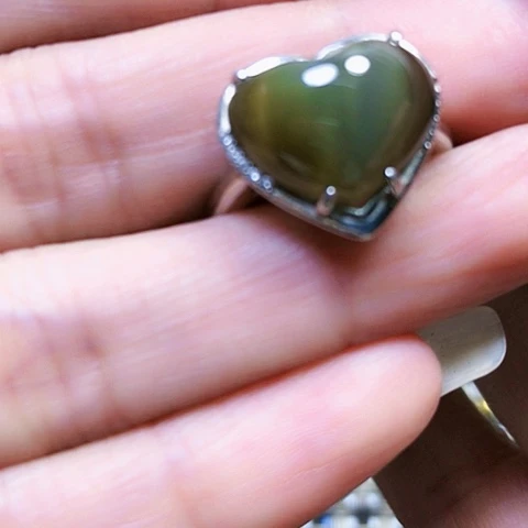 和田玉银S925镶嵌戒指