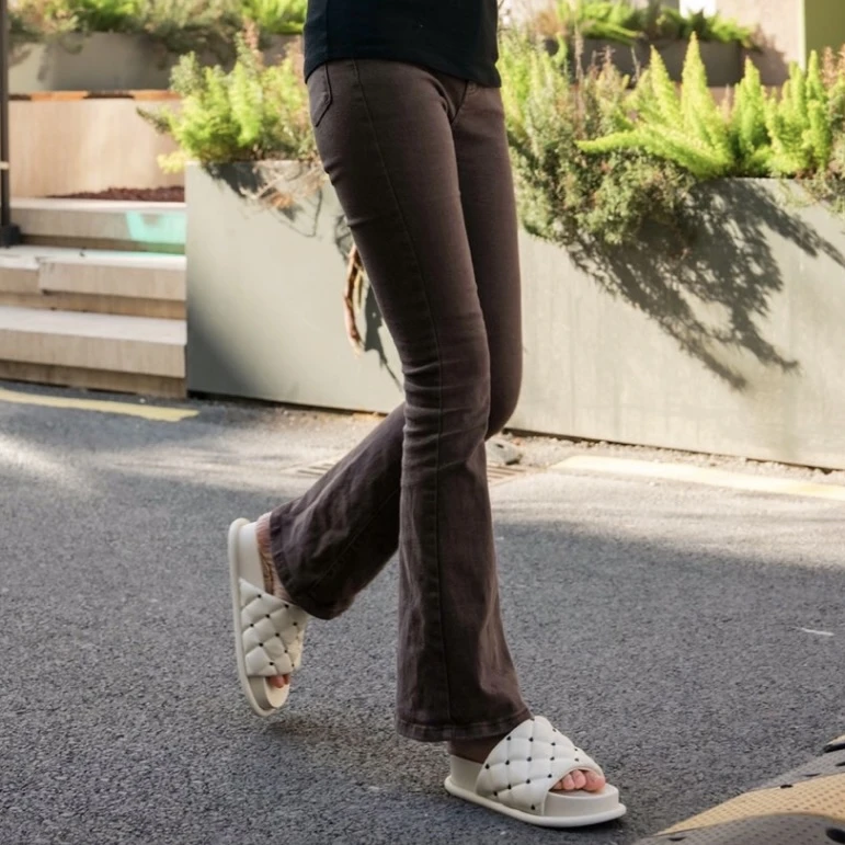 潮鞋 PU 龙年 外穿厚底 一字拖 C-