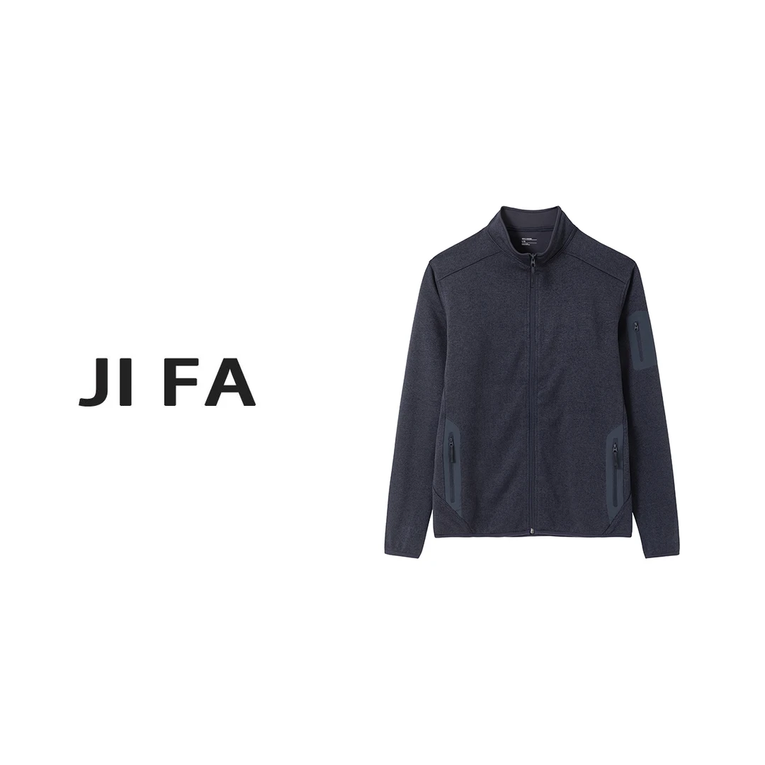 【即发】男士简约粗针阳离子立领抓绒外套 CJ-23
