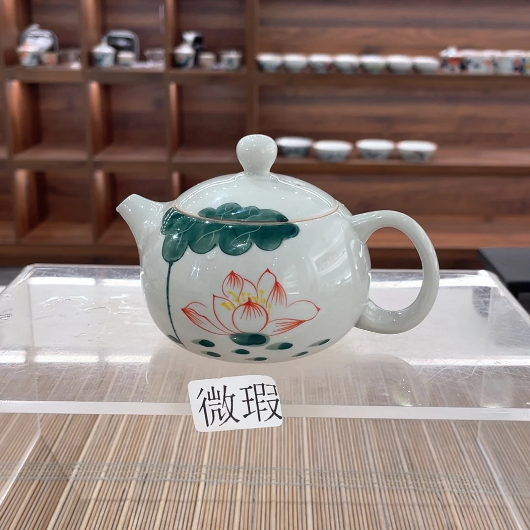 釉下手绘茶具微瑕
