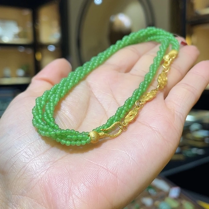 和田玉合金颈饰扭扭链2mm