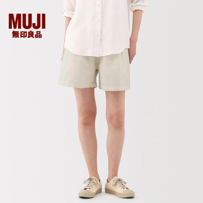无印良品 MUJI 女式 汉麻 棉 轻便短裤 裤子女款夏季款休闲裤