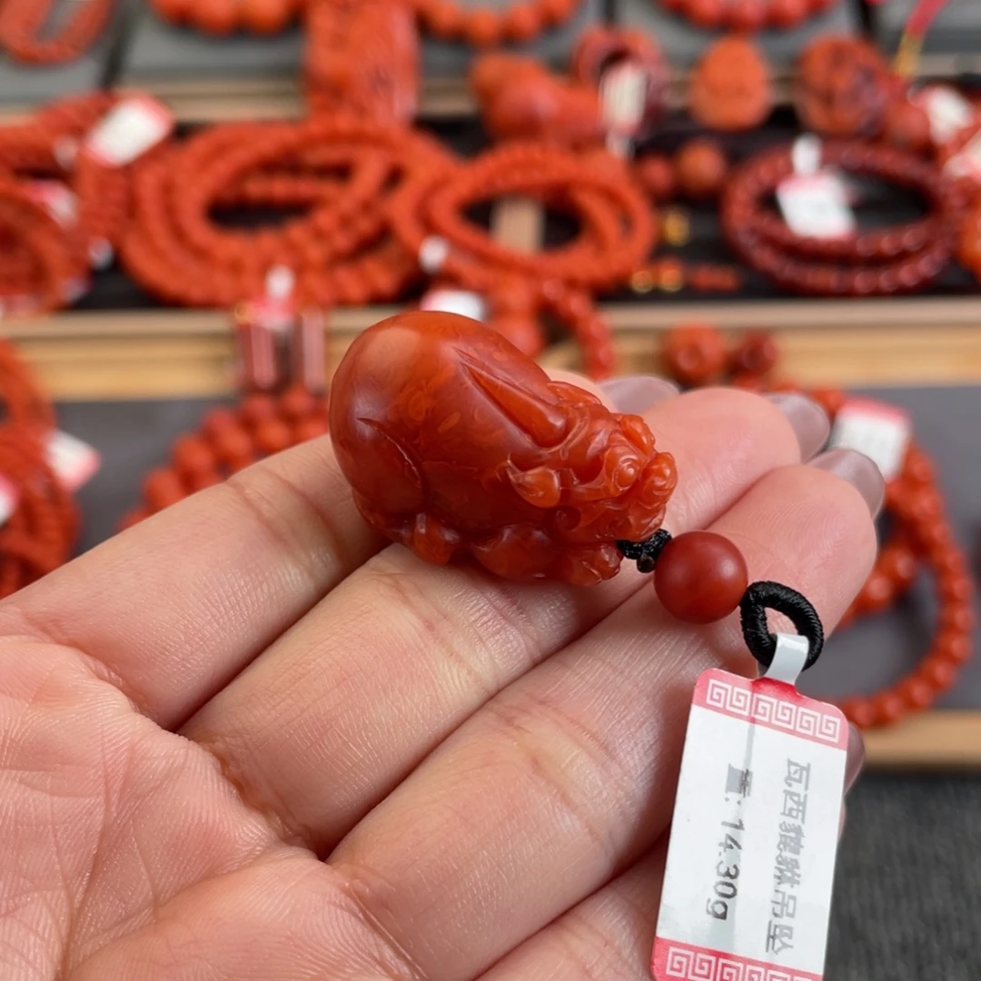 南红玛瑙未镶嵌吊坠(不含链)瓦西南红貔貅