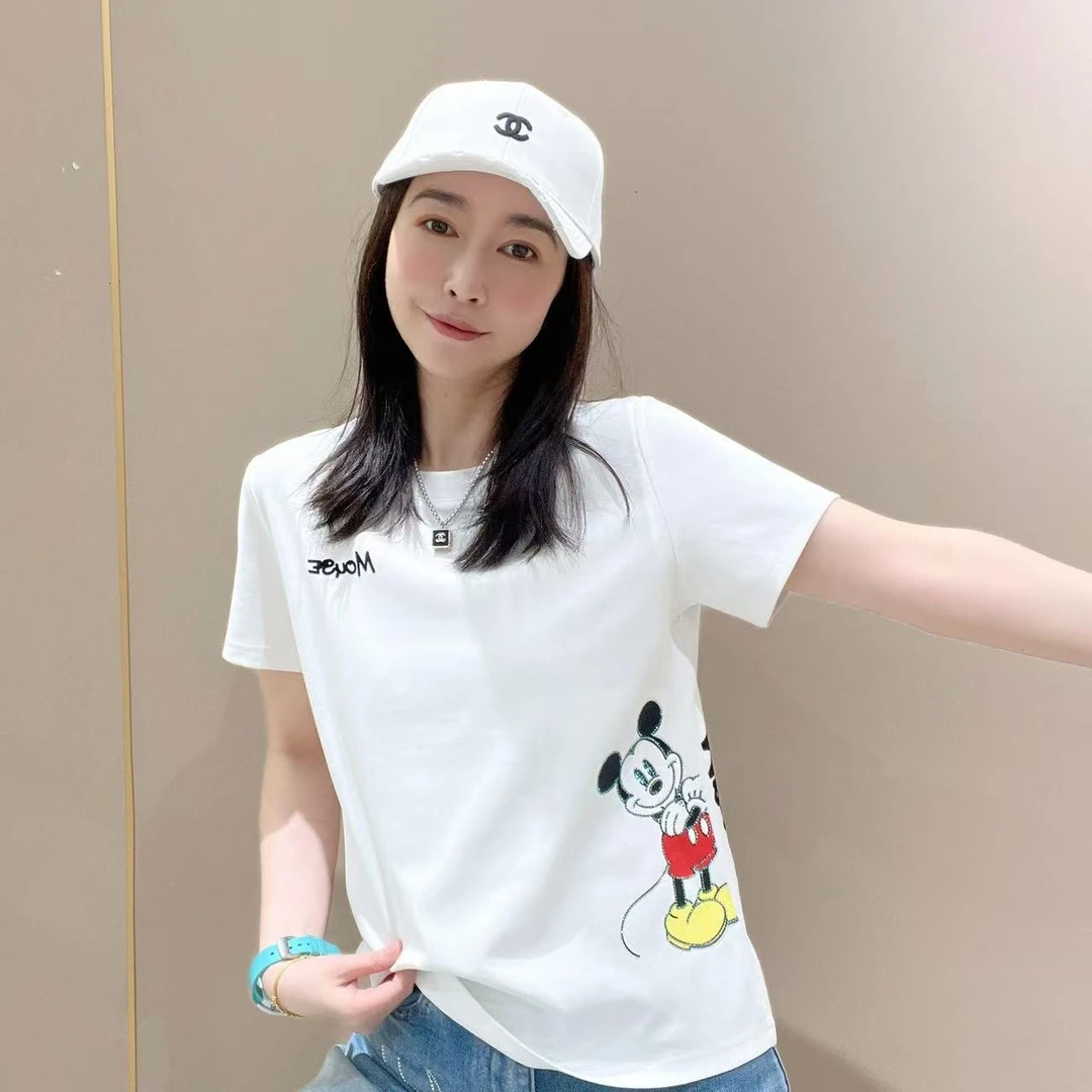 爆款新款创意短袖52204显瘦洋气时尚百搭设计感休闲体恤半袖圆领