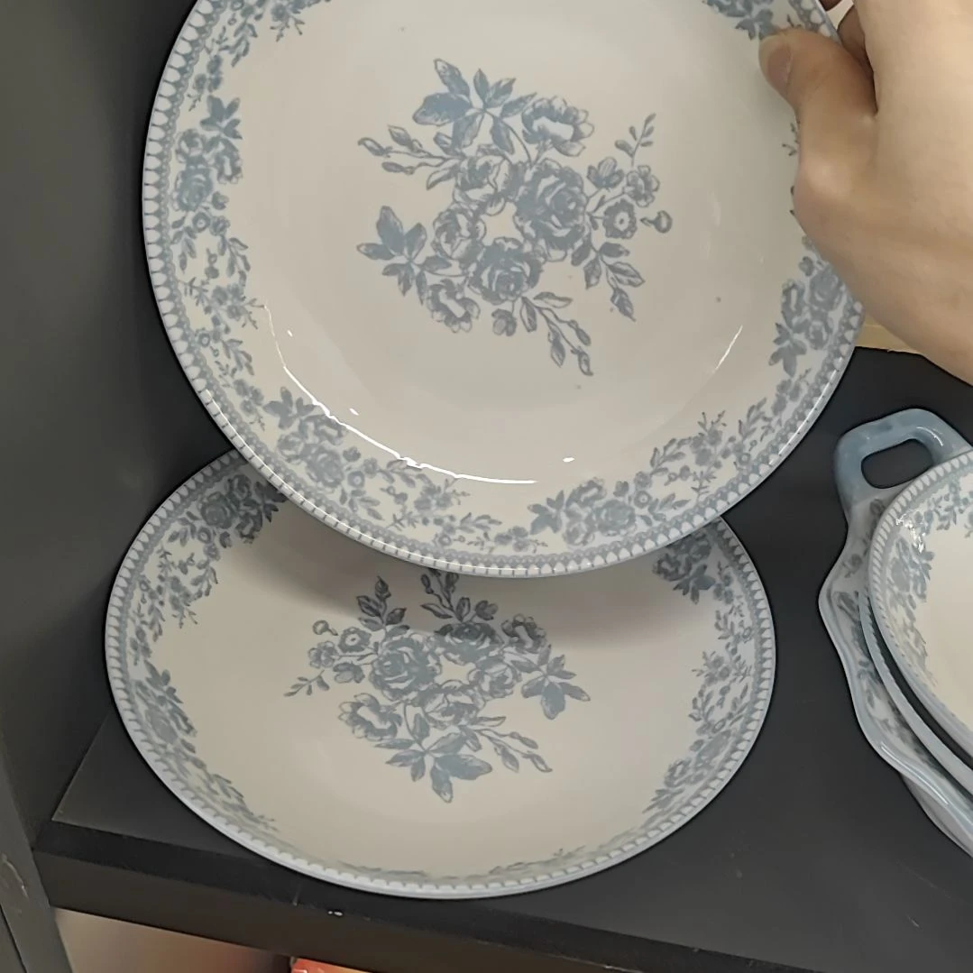 微瑕陶瓷餐具釉下彩8寸盘