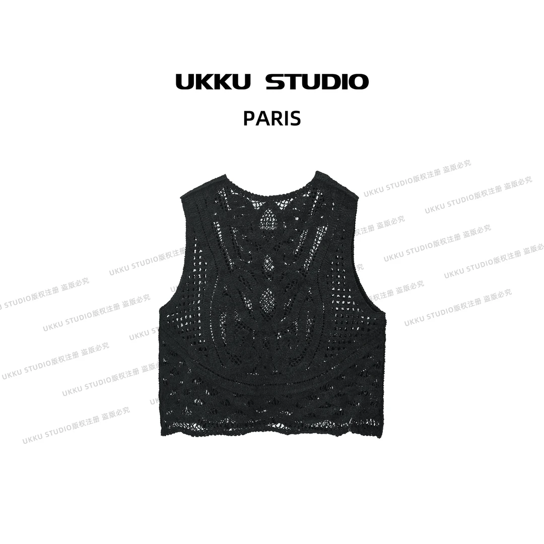 UKKU十三-百搭时尚轻奢设计师春季潮流无袖马甲毛衣313752