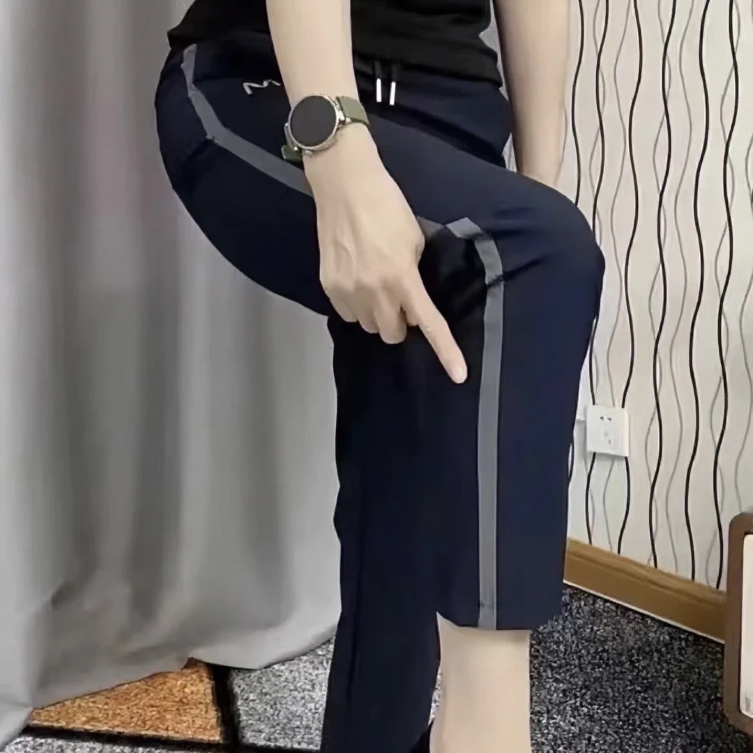 夏季牛奶丝速干休闲裤2025新款女士薄款韩版百搭显瘦松紧腰女裤