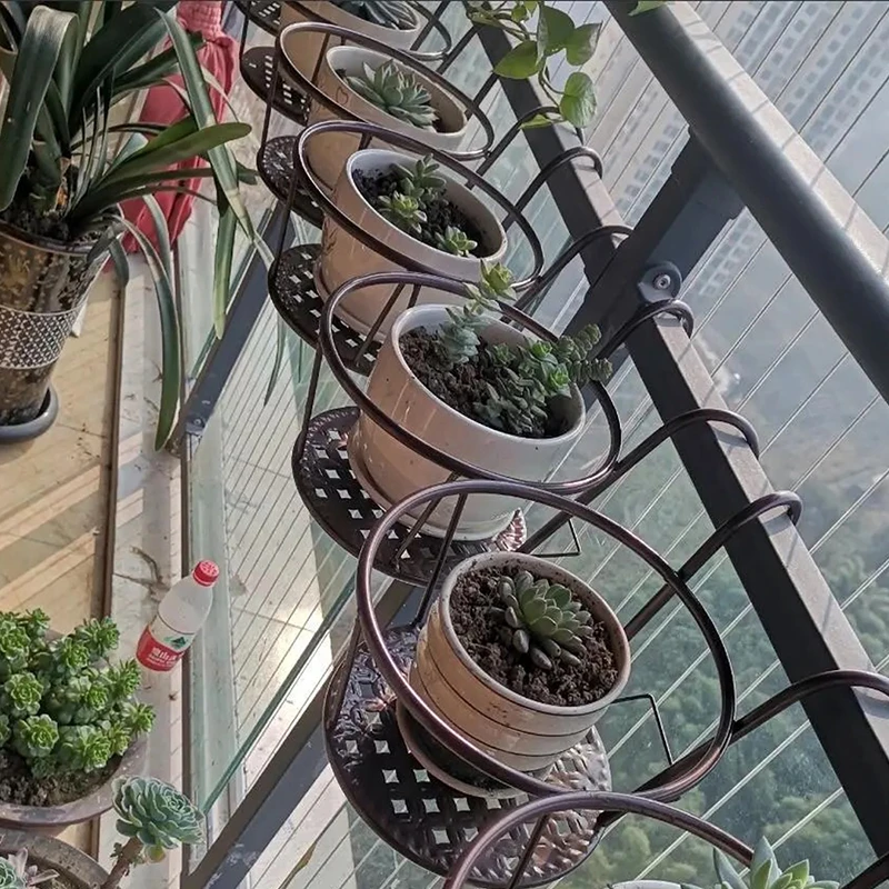 阳台花架子栏杆花盆架网格铁艺悬挂式护栏窗台绿萝多肉花架置物架
