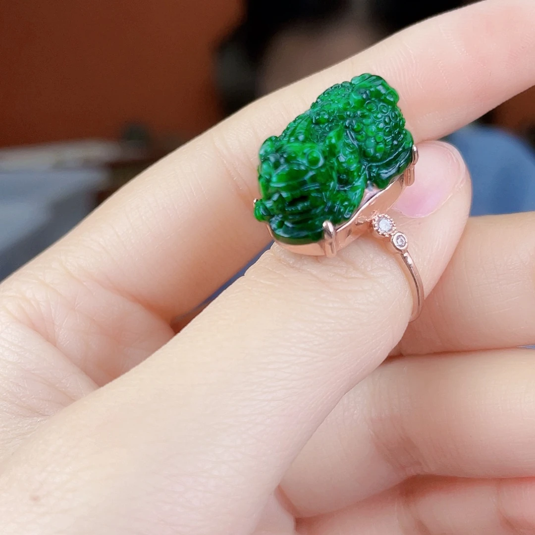 翡翠银S925镶嵌耳饰