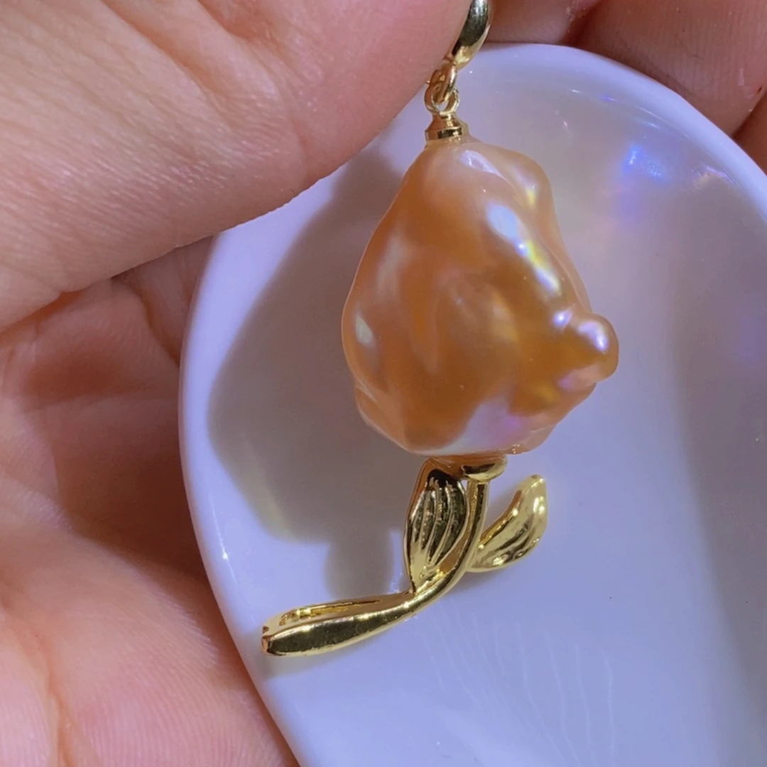 银S925镶嵌淡水珍珠微瑕