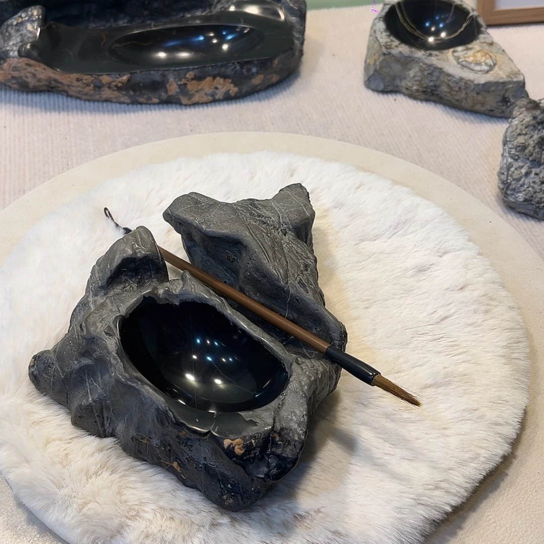 木***书灵璧石原石砚台摆件