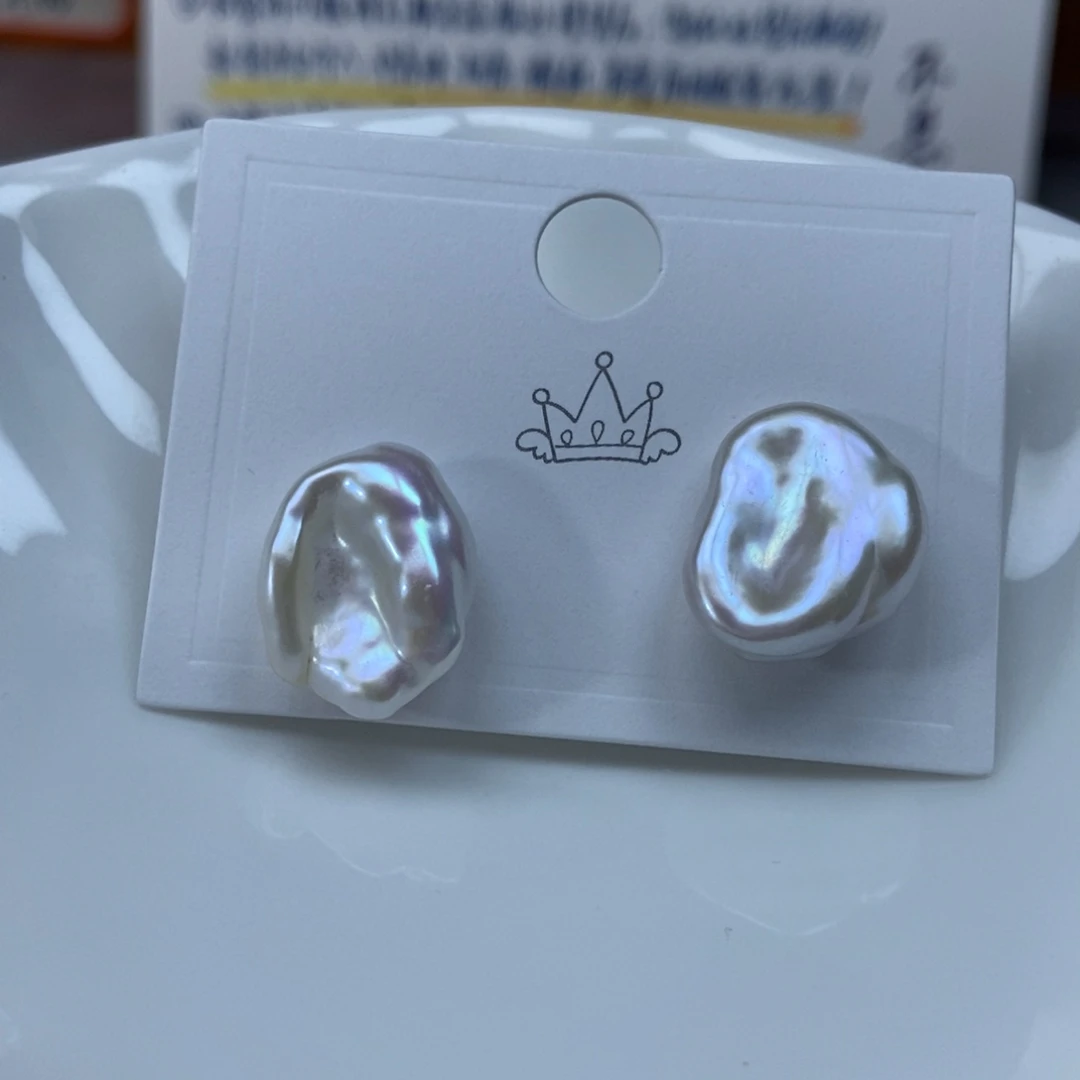 淡水珍珠耳钉银S925镶嵌福利173