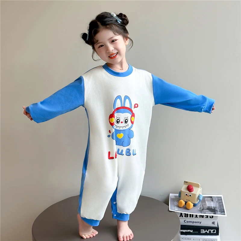 儿童连体睡衣春秋款纯棉0长袖睡袋1岁女童2秋季3婴儿睡衣儿童女