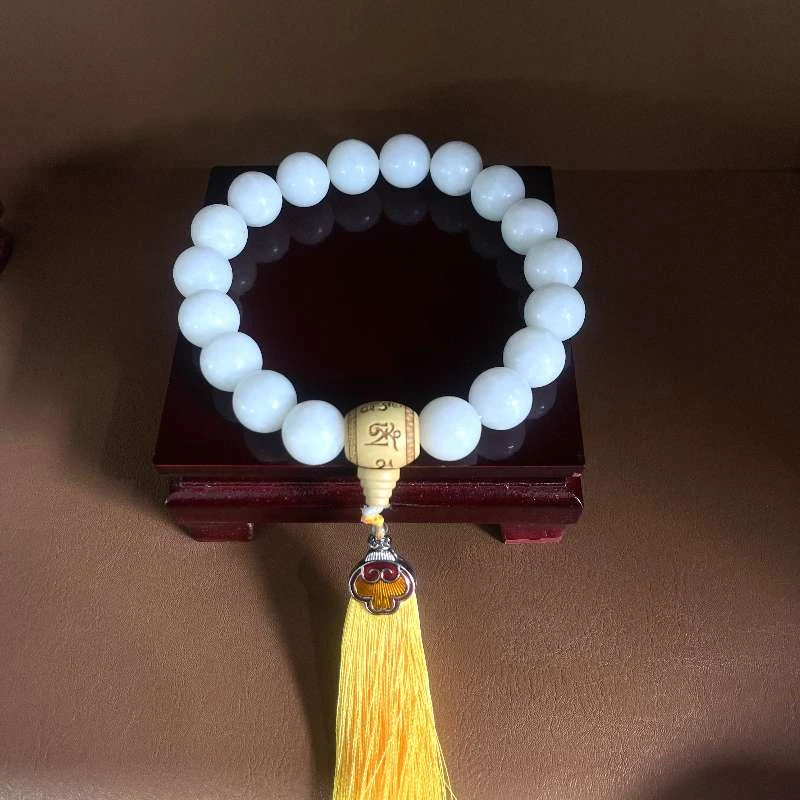 抖音质检出具证书先鉴后发货天然和田玉白玉2000克➕手持念珠