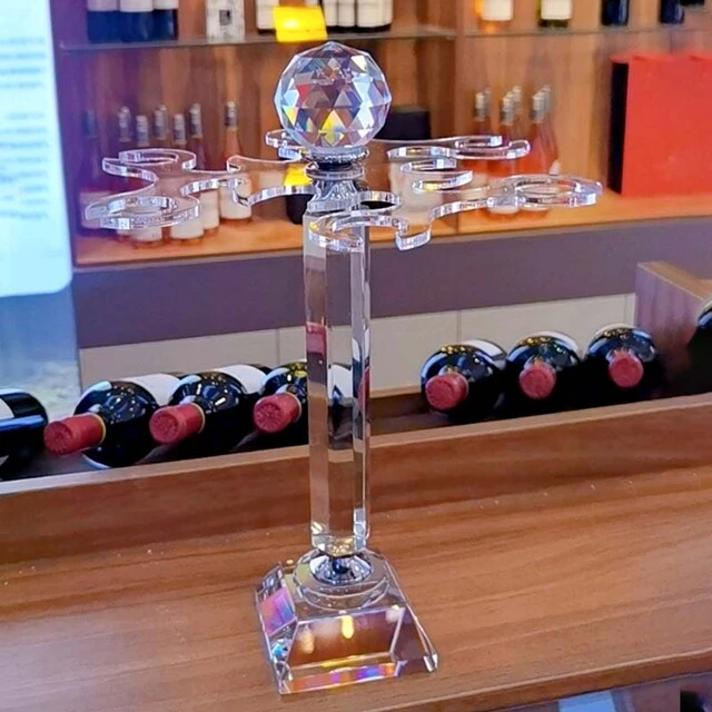 水晶红酒杯架倒挂高脚杯葡萄酒架旋转轻奢家用醒酒器套装酒柜摆件