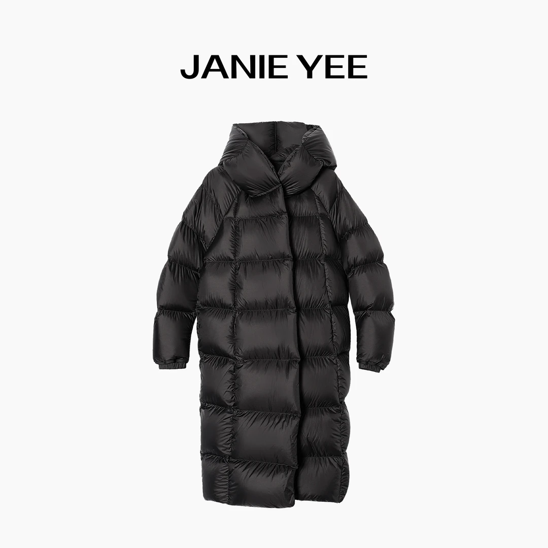 Janie Yee"顶奢·御寒神器"超暖白鹅绒连帽长款羽绒服外套 24A2376