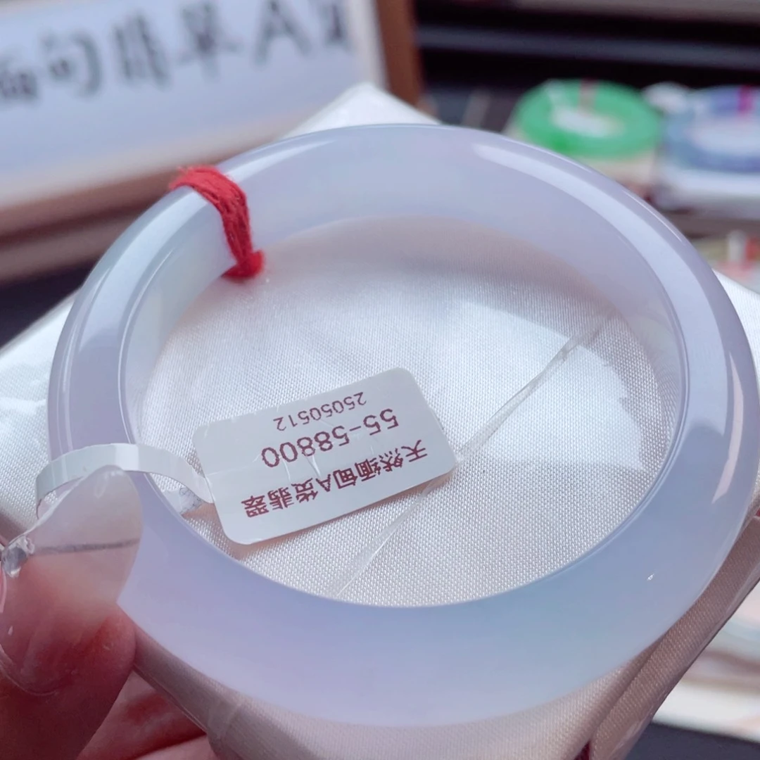 翡翠手镯未镶嵌55.2高贵紫 冰莹剔透起光 高级有质感 07