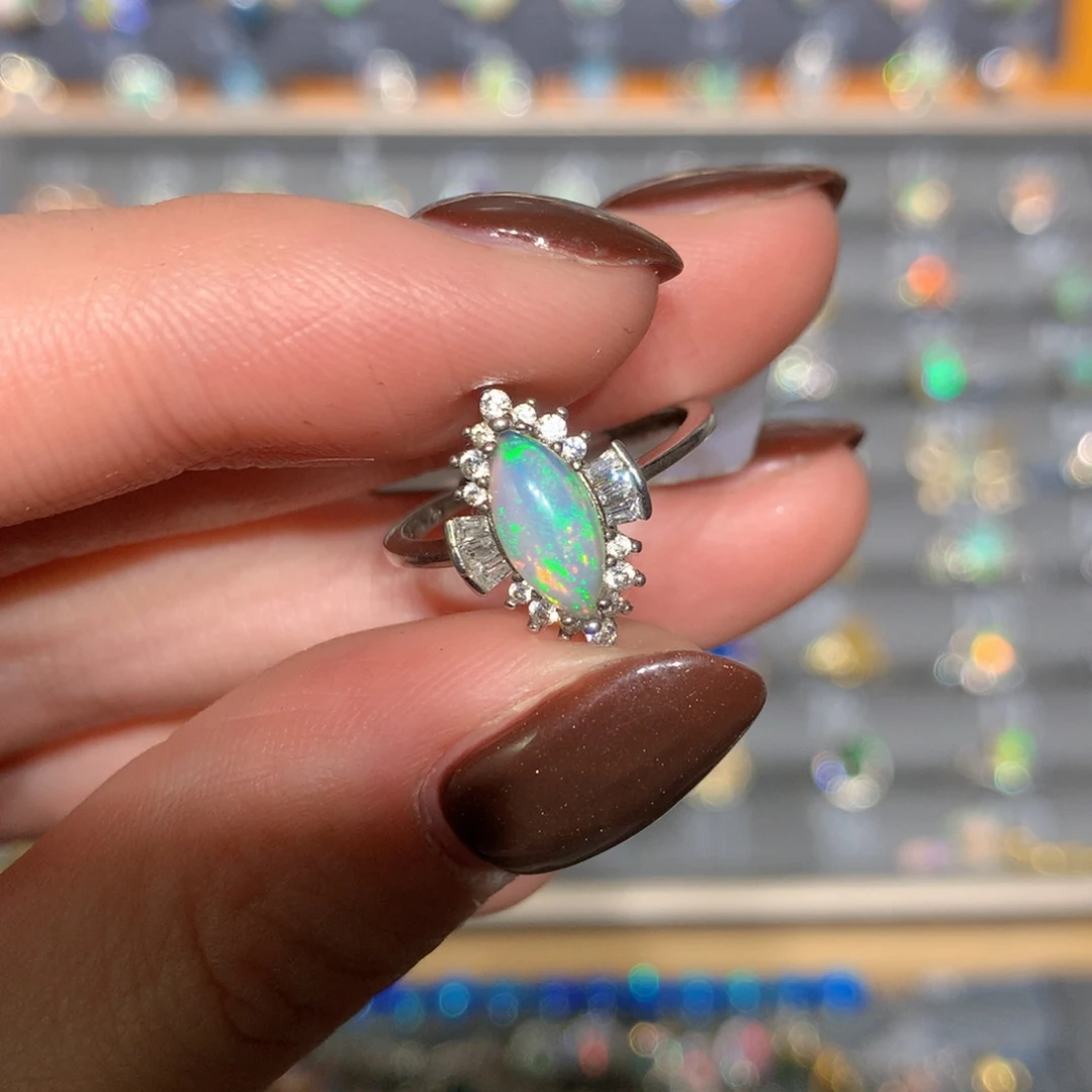 银S925镶嵌欧泊戒指t