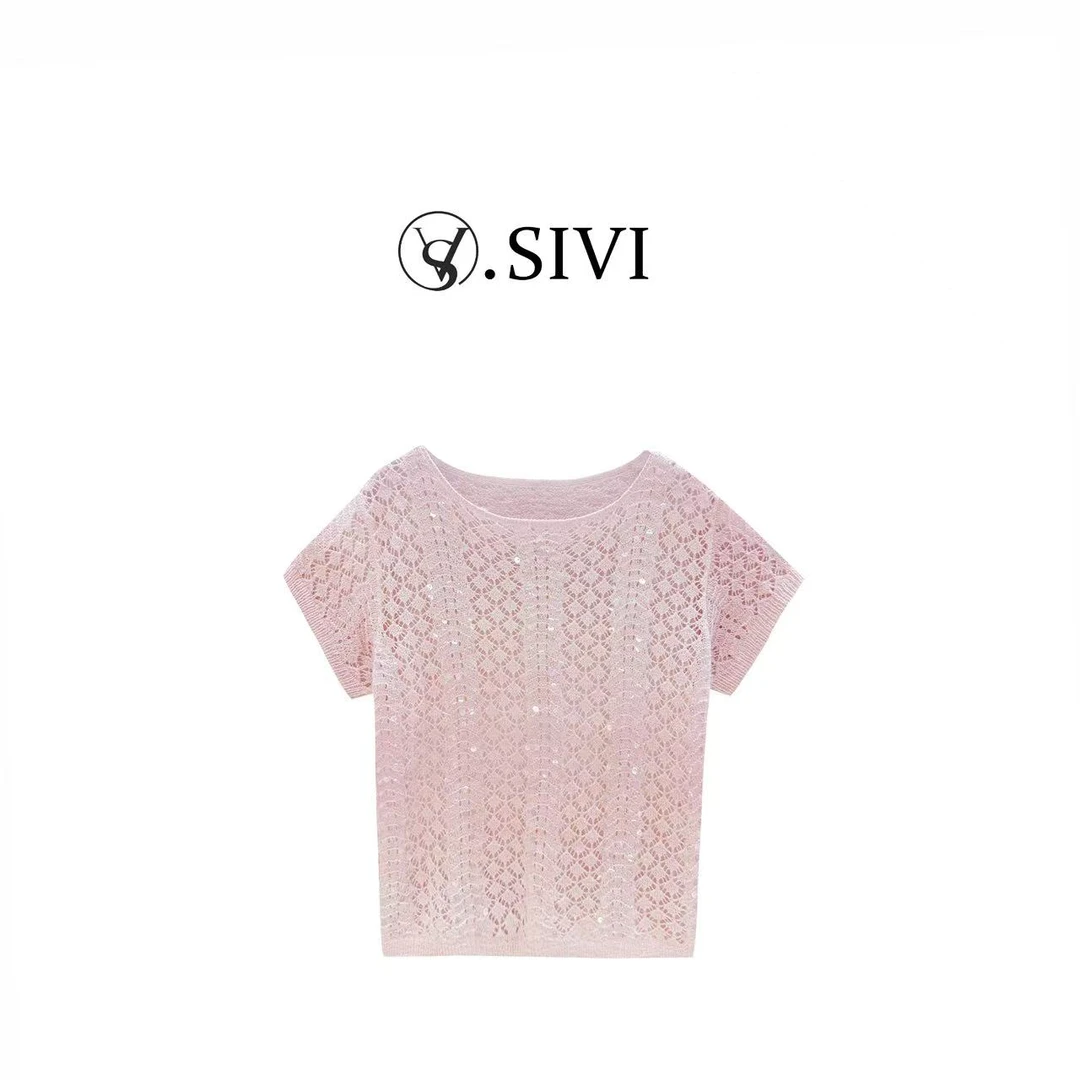 熙薇【夏日缤果】2025春夏新款时尚百搭休闲设计师毛衣H2513