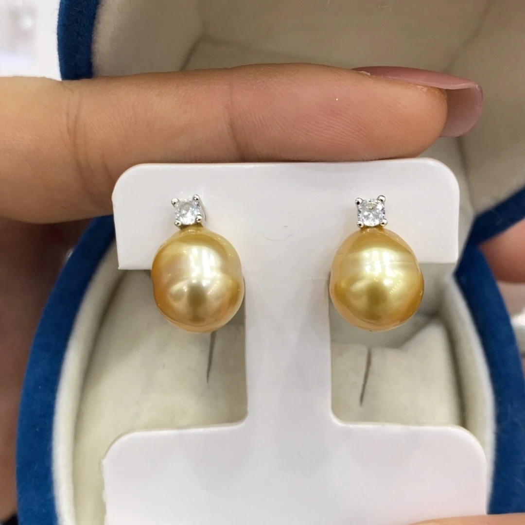 耳饰海水珍珠银S925镶嵌