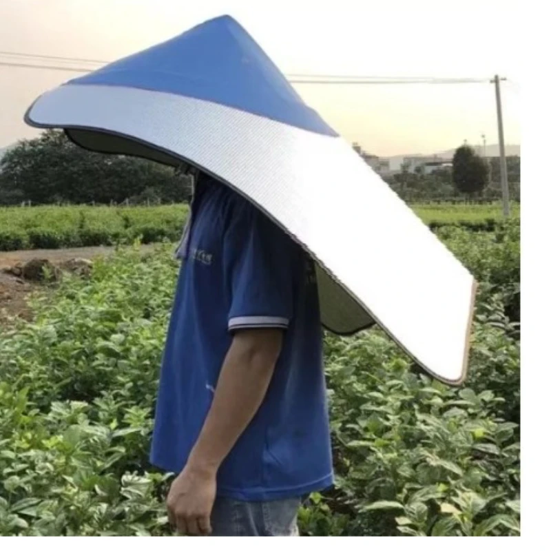 尖顶帽套防晒隔热摘茶叶帽子摘茉莉花帽子做农活防雨遮阳帽D