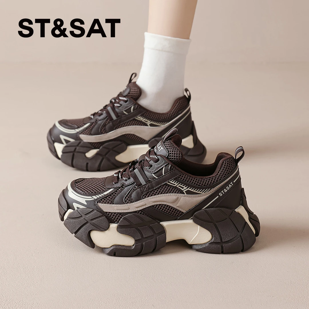 星期六老爹鞋女2025秋冬季新款厚底休闲运动鞋显脚小女鞋轻便跑鞋