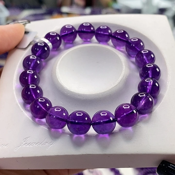 未镶嵌手串水晶乌拉圭紫水晶10m+