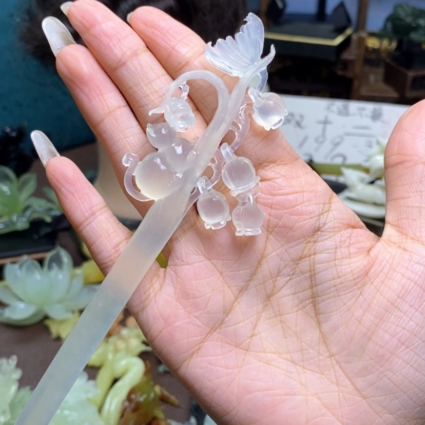 【闪购商品】未镶嵌蛇纹石玉发饰?*灼