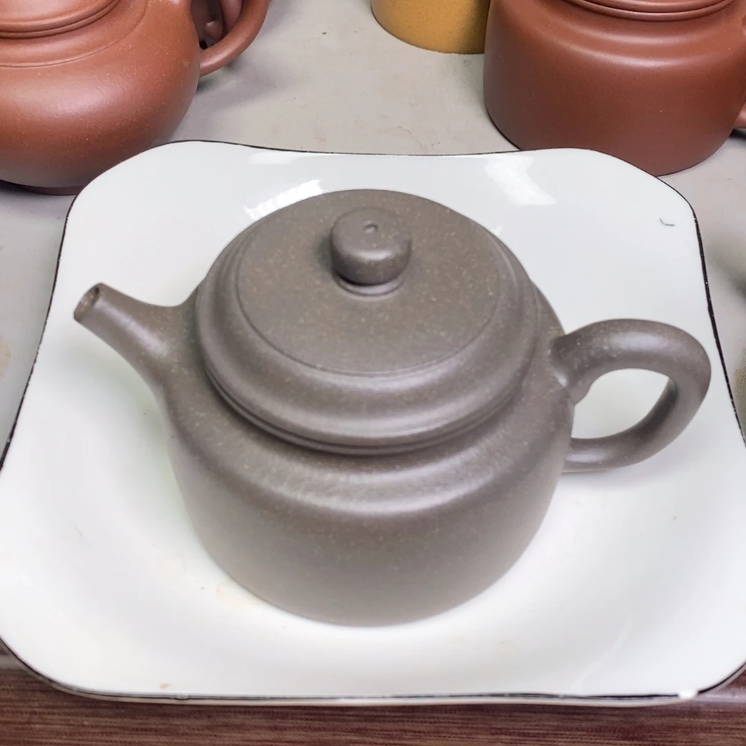 紫泥茶壶伟*宜兴紫砂半手工280cc