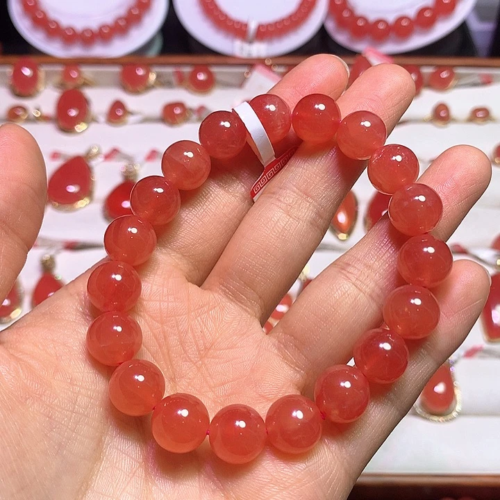 菱锰矿（红纹石）未镶嵌手绳10mm毕业级手串