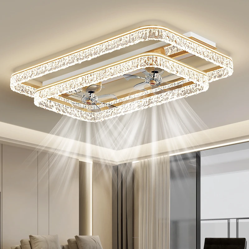 2025新款风扇灯意式轻奢大气客厅灯全光谱护眼卧室吊扇灯中山灯具