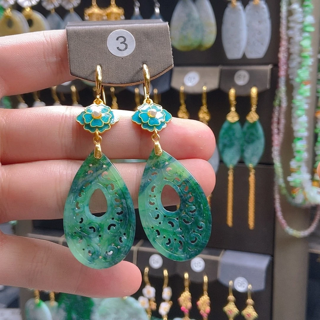 翡翠未镶嵌耳饰翡翠