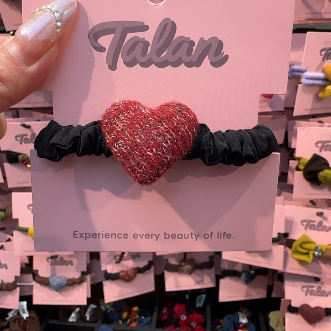 布艺铁合金红色爱心发圈