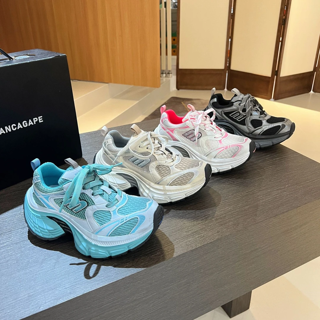 轻便2025新款6XL老爹鞋女厚底增高休闲男鞋透气运动情侣鞋