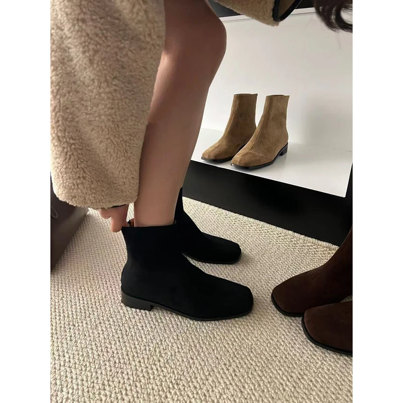 【NO退NO换】复古气质百搭显瘦绒面短靴96-6