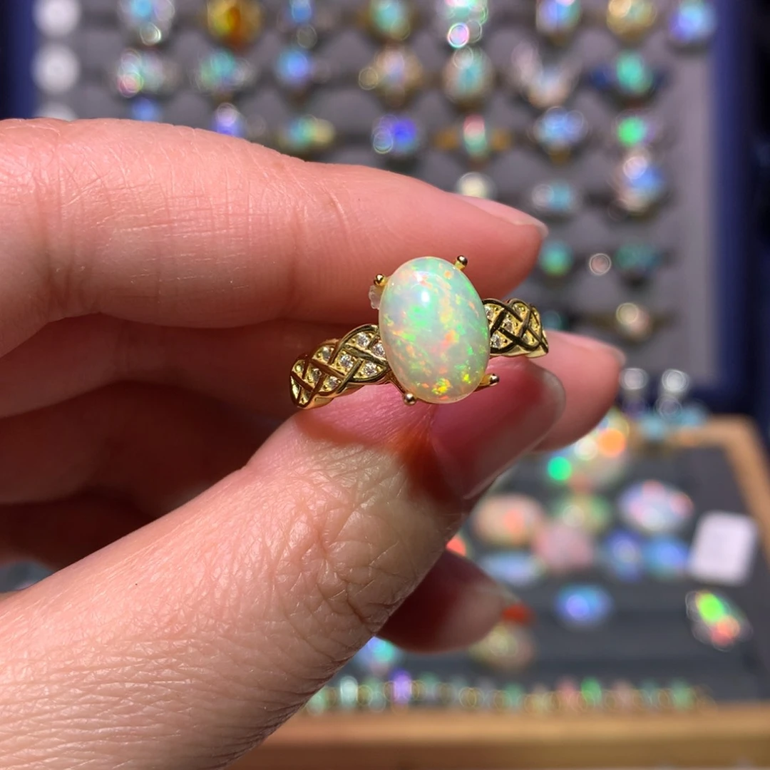 银S925镶嵌欧泊戒指款式