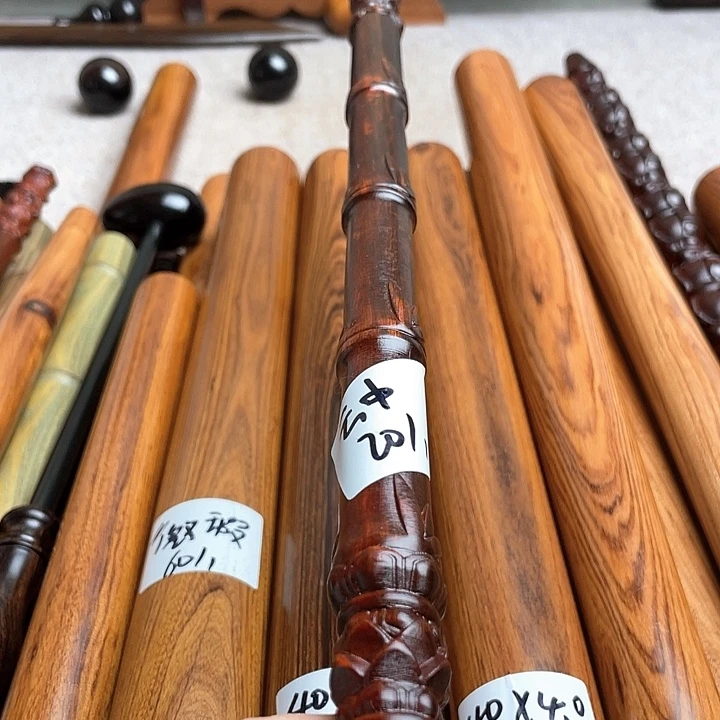 紫檀木竹节莲花棍特价20