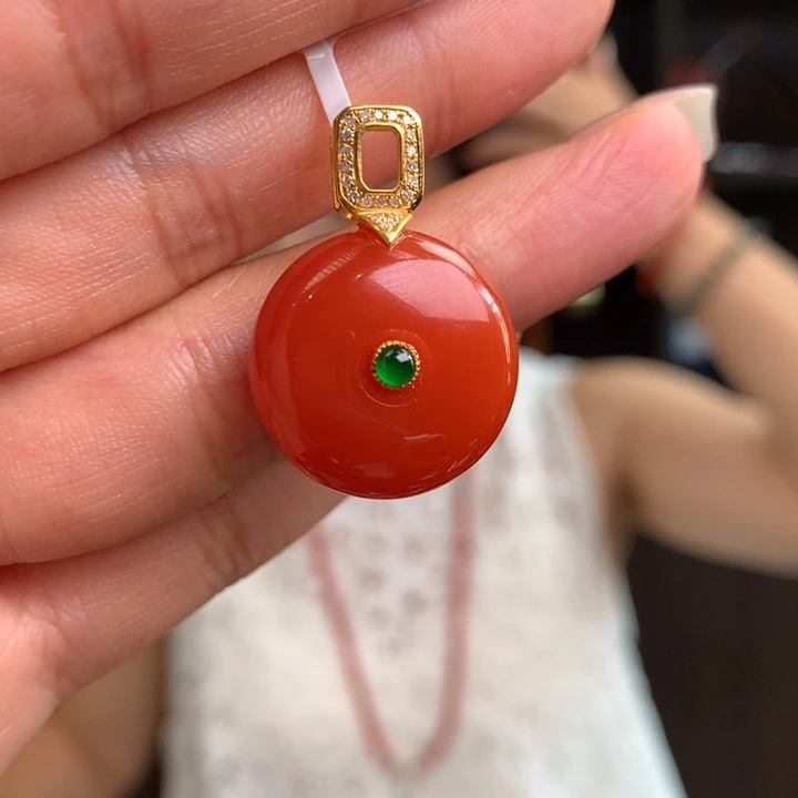 未镶嵌吊坠南红玛瑙平安扣