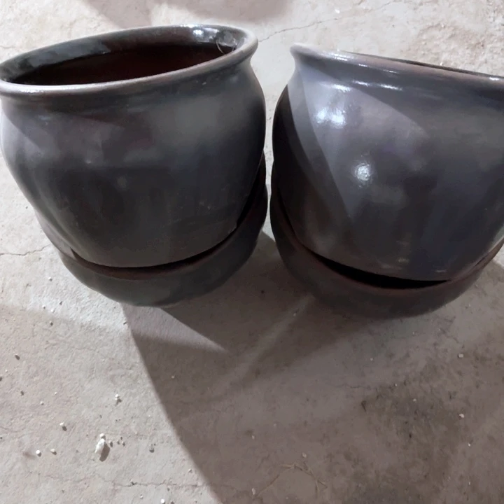 紫砂花盆口径18高度13四个正品