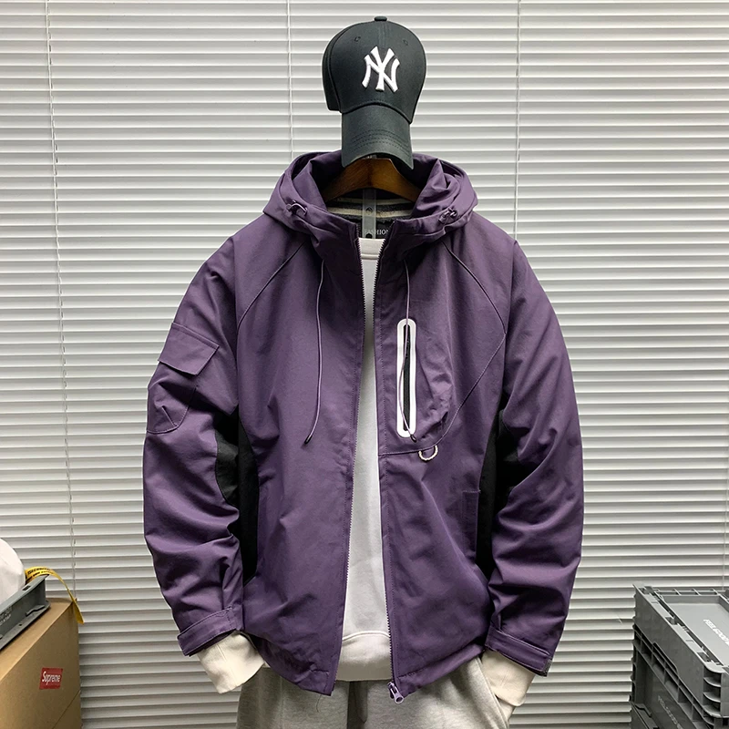 春秋新款工装潮牌连帽机能夹克男士休闲宽松百搭痞帅山系防风外套