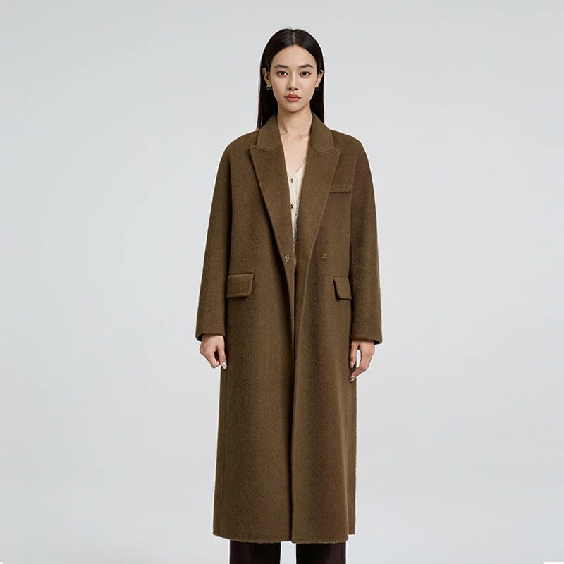 2025冬季呢大衣直筒冬双面呢子大衣中长款DNA550