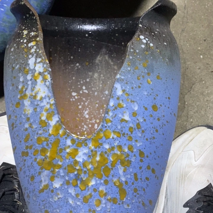 紫砂花盆高约30口约20