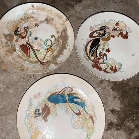 瓷片国营厂库存微瑕23厘米