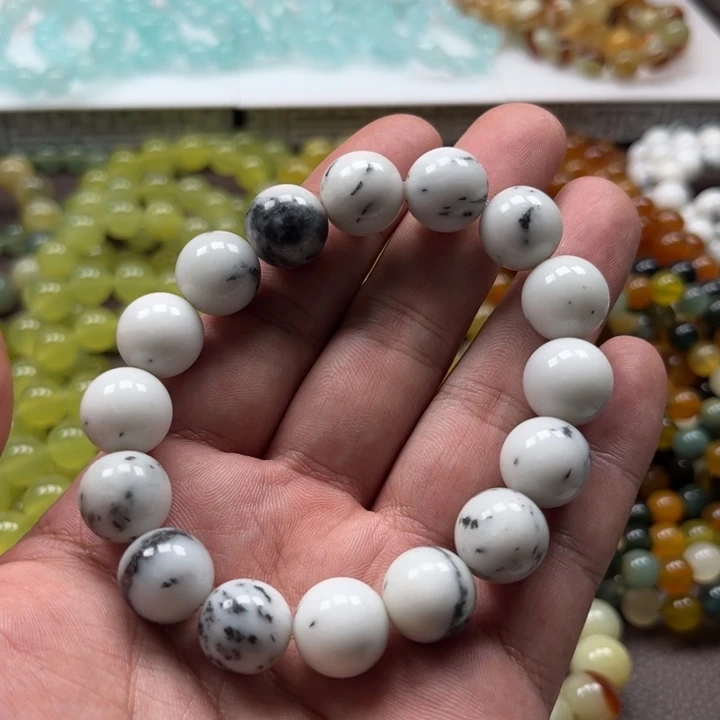 蛇纹石玉合金手链