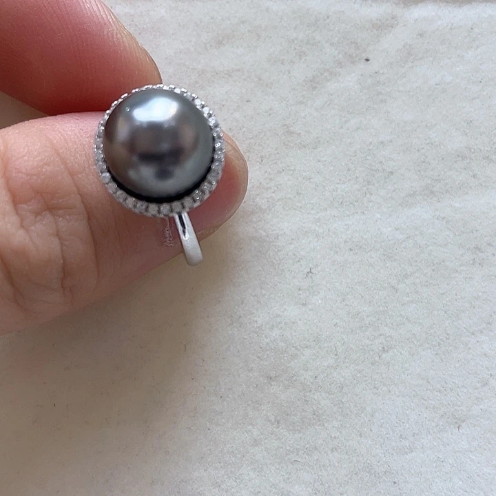 海水珍珠银S925镶嵌戒指