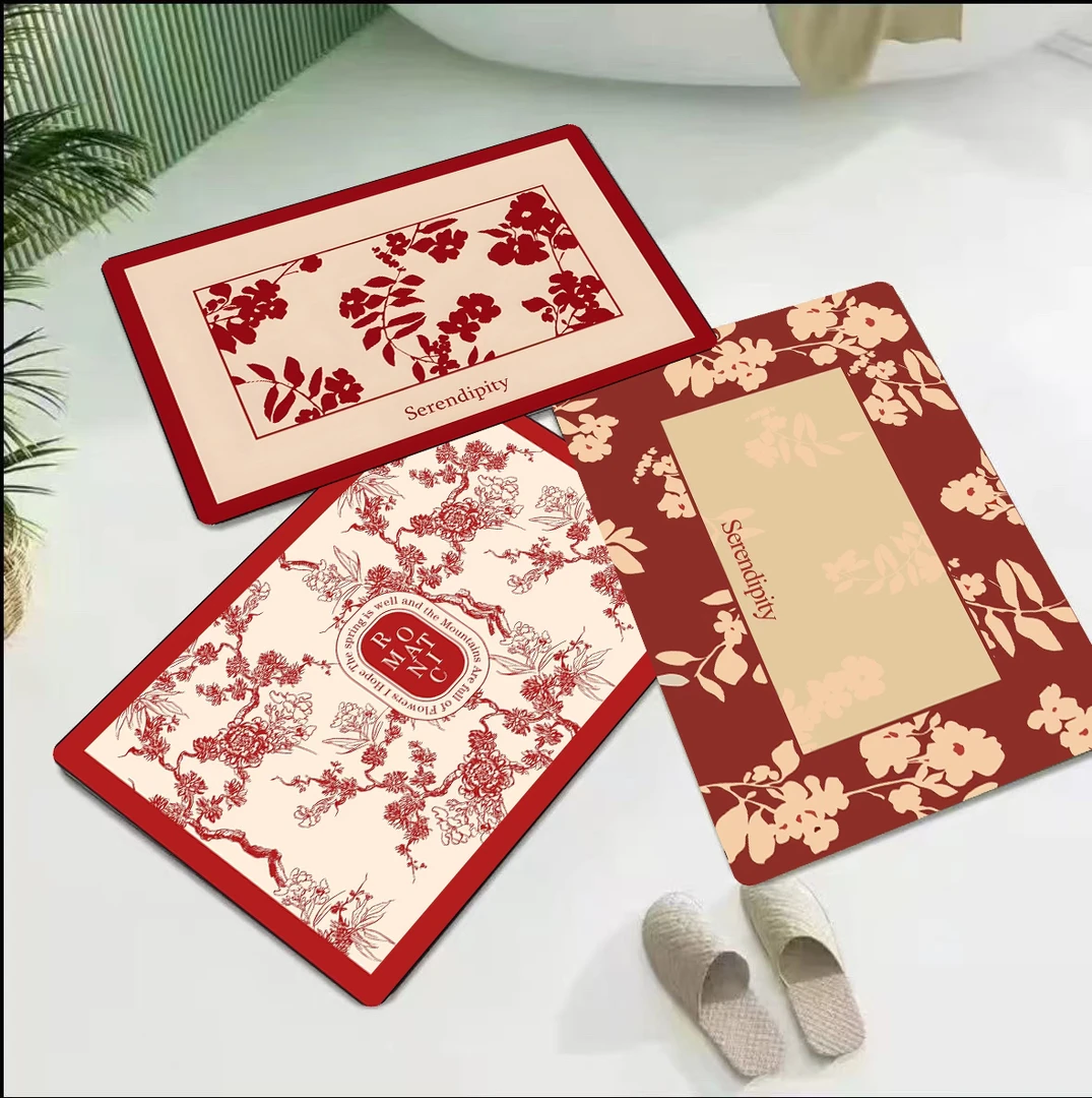 三件套40*60厘米硅藻泥底 轻奢简约浴室厕所地垫桌面台面垫