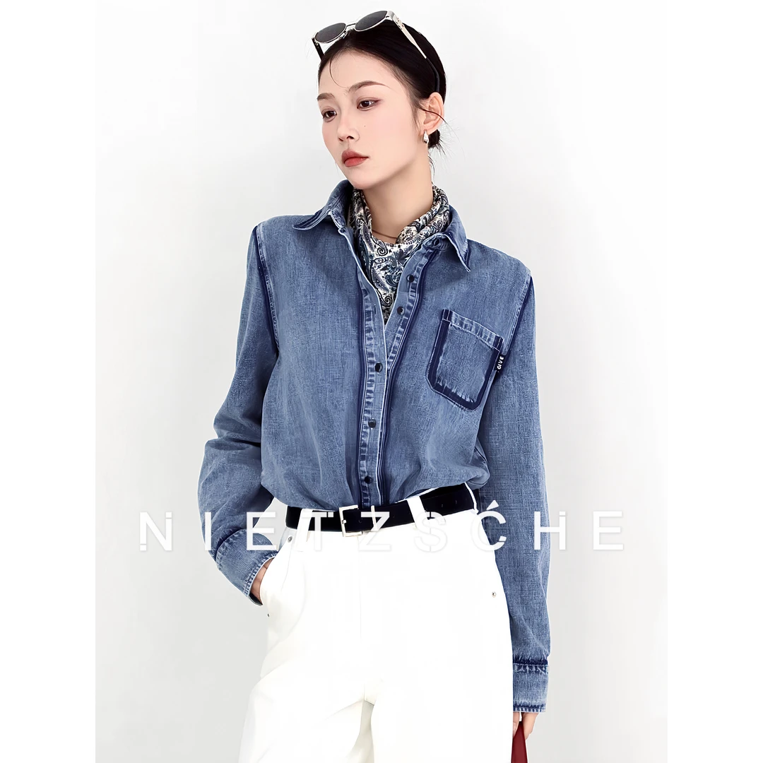 Nietzsche｜纸片人牛仔衬衫｜兰赛络纺棉 轻柔苣舒服衬衫外套61561